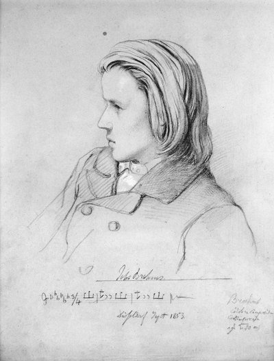 Johannes Brahms aged twenty by Jean Joseph Bonaventure Laurens